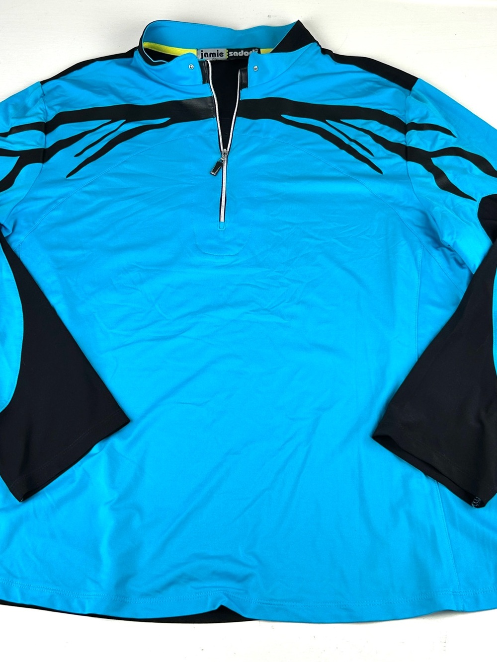 JAMIE SADOCK Golf Pullover Womens XL 1/4 Zip Blue Black Abstract Performance